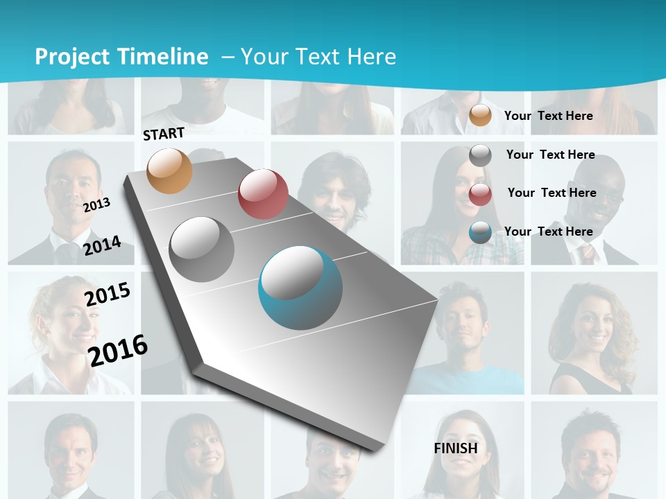 Square Brunette Caucasian PowerPoint Template