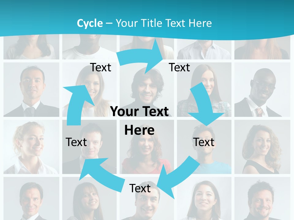 Square Brunette Caucasian PowerPoint Template