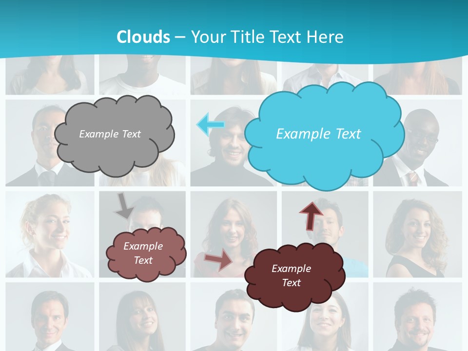 Square Brunette Caucasian PowerPoint Template