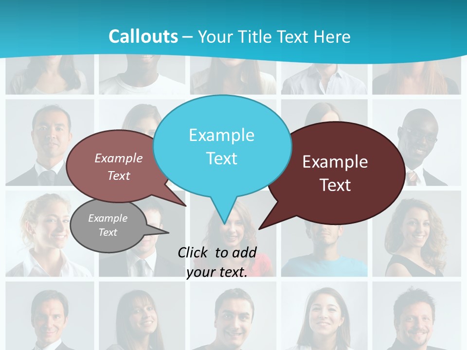 Square Brunette Caucasian PowerPoint Template