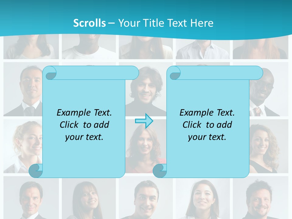 Square Brunette Caucasian PowerPoint Template