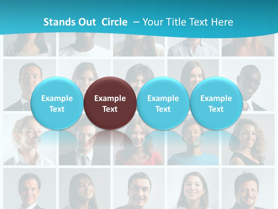 Square Brunette Caucasian PowerPoint Template