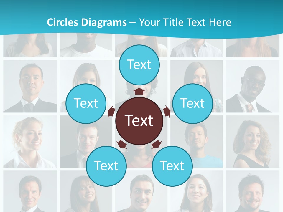 Square Brunette Caucasian PowerPoint Template