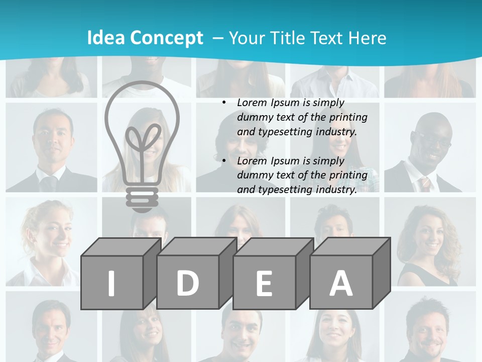 Square Brunette Caucasian PowerPoint Template