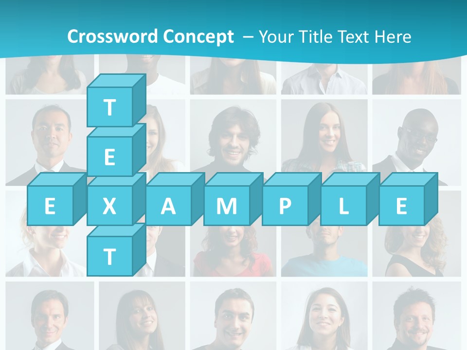 Square Brunette Caucasian PowerPoint Template