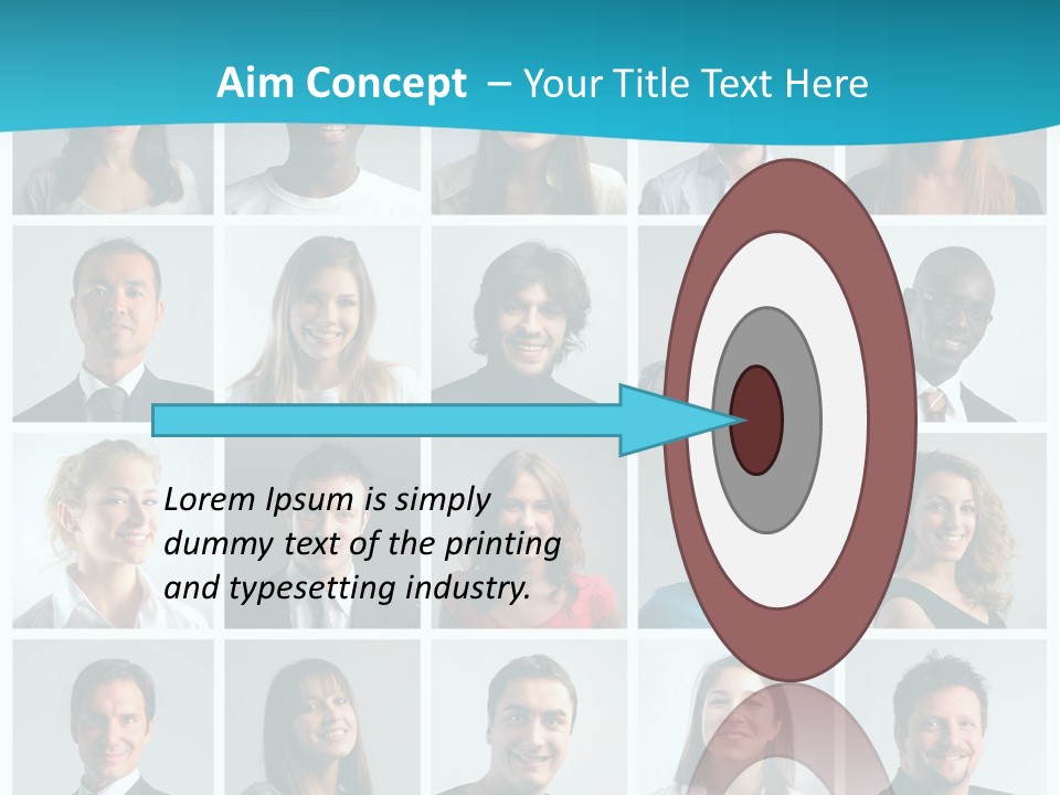 Square Brunette Caucasian PowerPoint Template