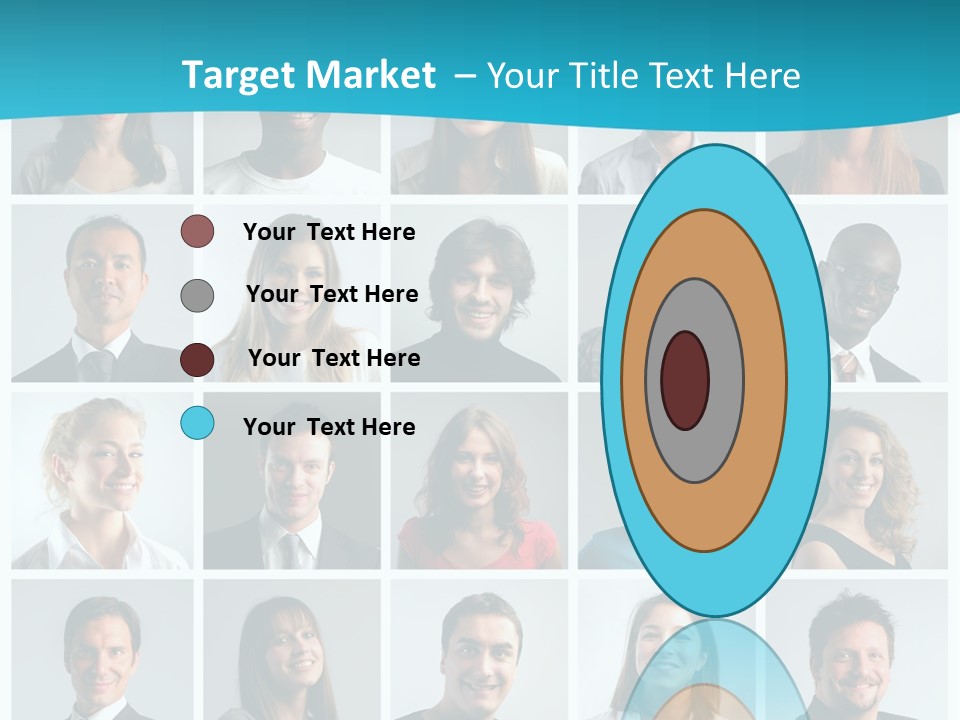 Square Brunette Caucasian PowerPoint Template