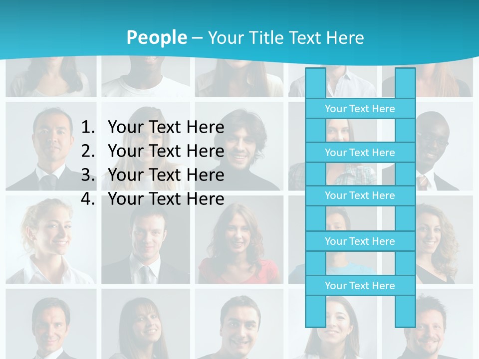 Square Brunette Caucasian PowerPoint Template