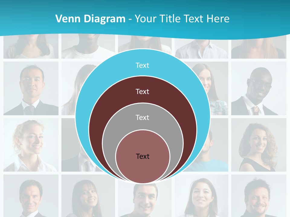 Square Brunette Caucasian PowerPoint Template