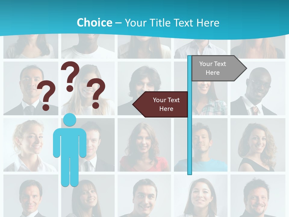 Square Brunette Caucasian PowerPoint Template