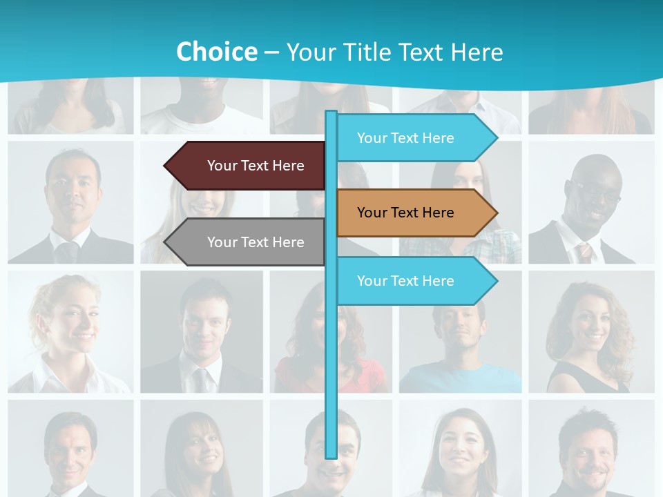 Square Brunette Caucasian PowerPoint Template