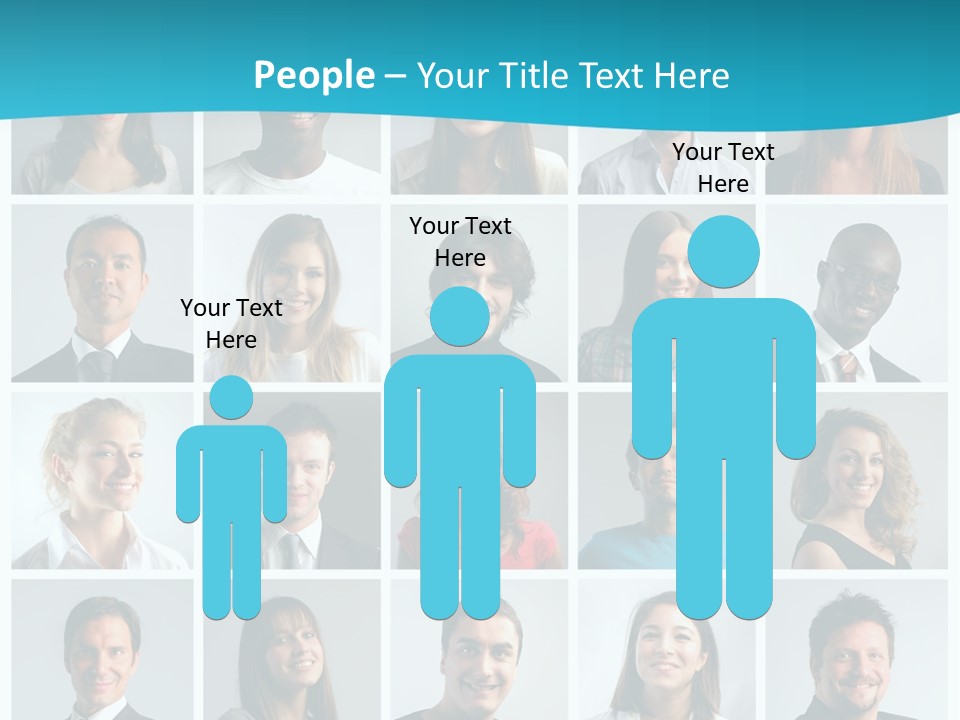 Square Brunette Caucasian PowerPoint Template