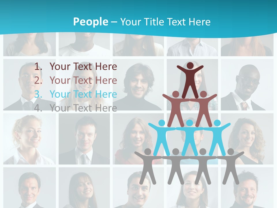 Square Brunette Caucasian PowerPoint Template