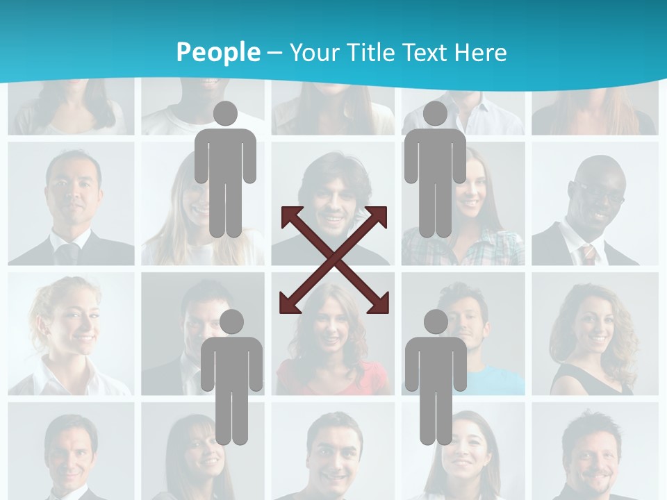 Square Brunette Caucasian PowerPoint Template