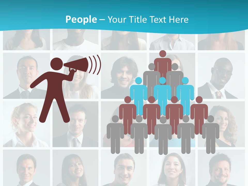 Square Brunette Caucasian PowerPoint Template