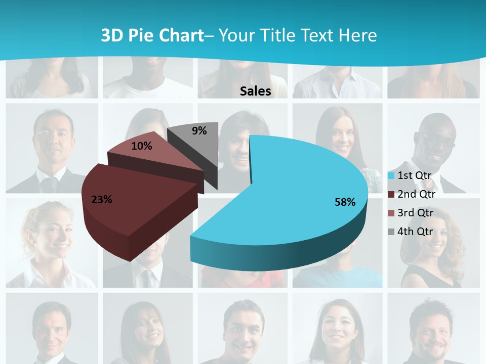 Square Brunette Caucasian PowerPoint Template