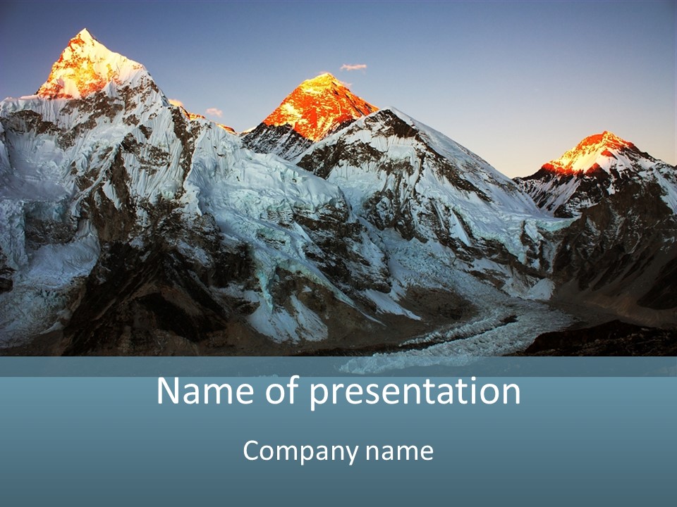 Iceslope Range Peak PowerPoint Template