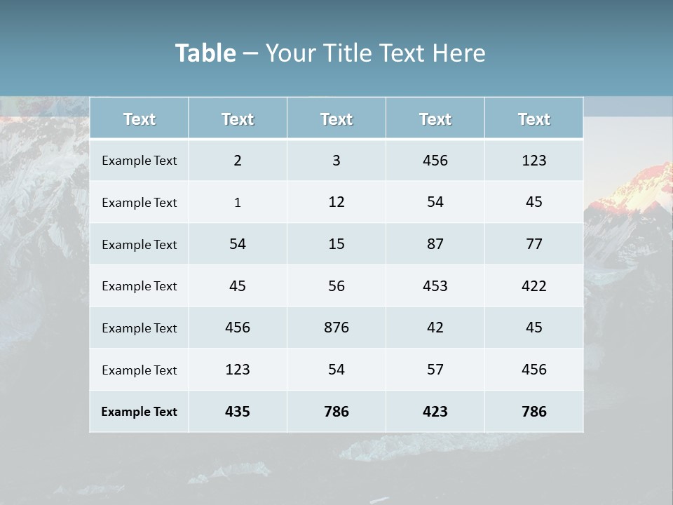 Iceslope Range Peak PowerPoint Template