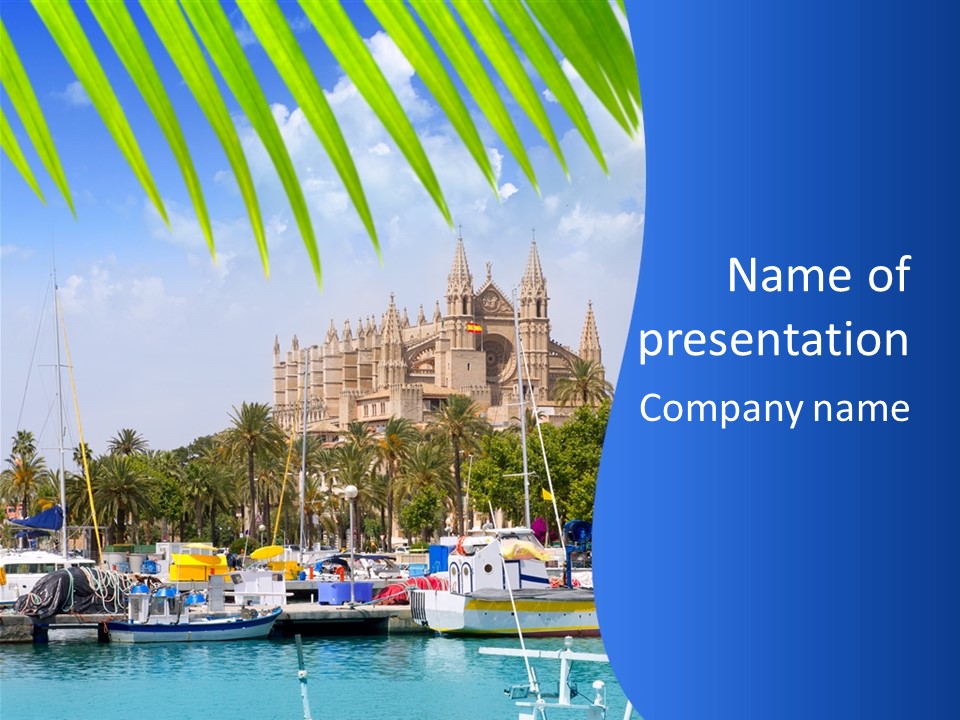 Mediterranean Scenic Blue PowerPoint Template