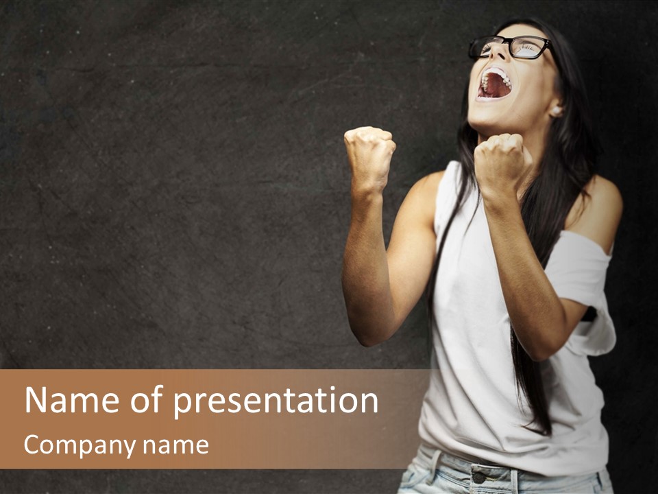 Celebrating Girl Background PowerPoint Template