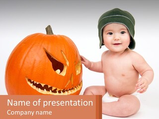 Carved Halloween Infant Fun PowerPoint Template