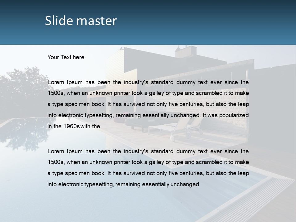 Perspective House Blue PowerPoint Template