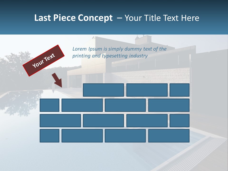 Perspective House Blue PowerPoint Template