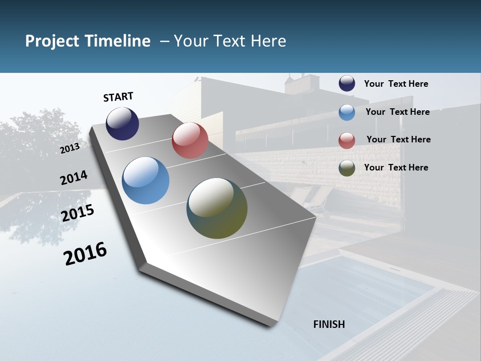 Perspective House Blue PowerPoint Template