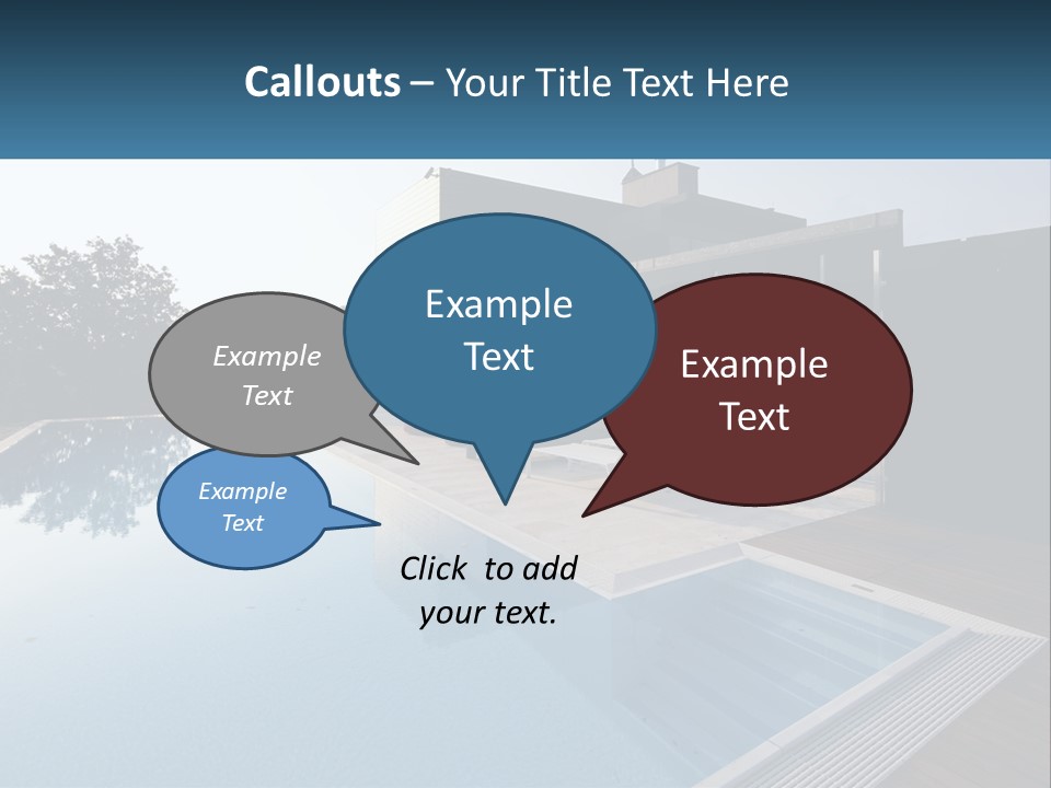 Perspective House Blue PowerPoint Template