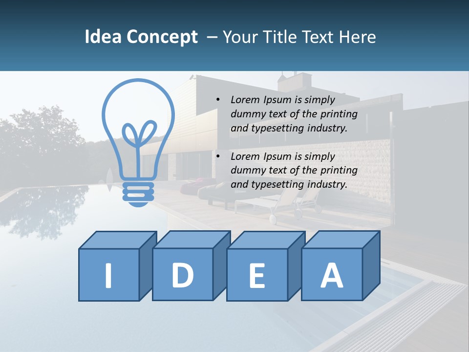 Perspective House Blue PowerPoint Template