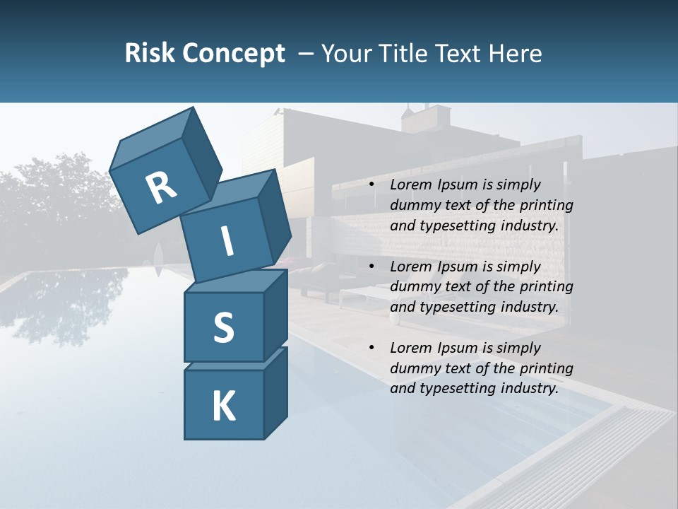 Perspective House Blue PowerPoint Template