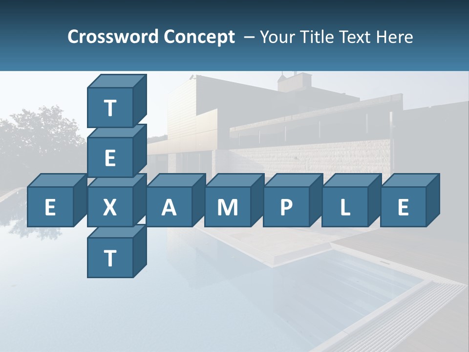Perspective House Blue PowerPoint Template