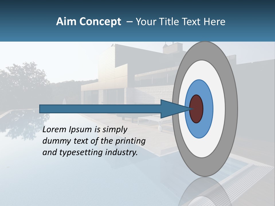 Perspective House Blue PowerPoint Template