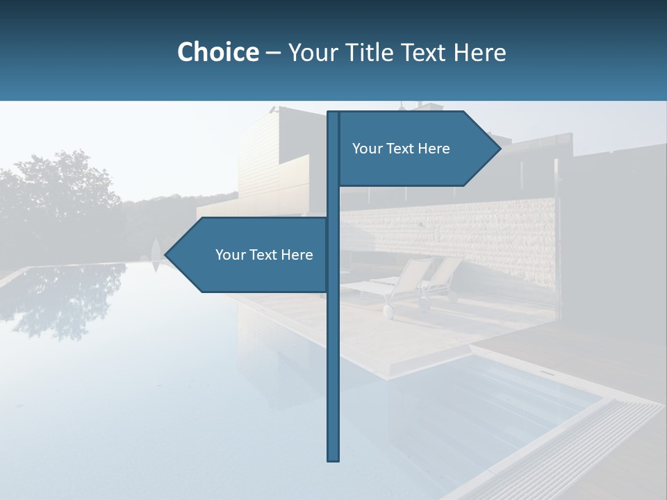 Perspective House Blue PowerPoint Template