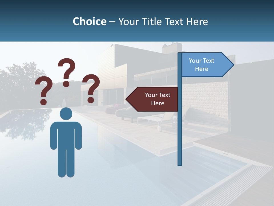Perspective House Blue PowerPoint Template