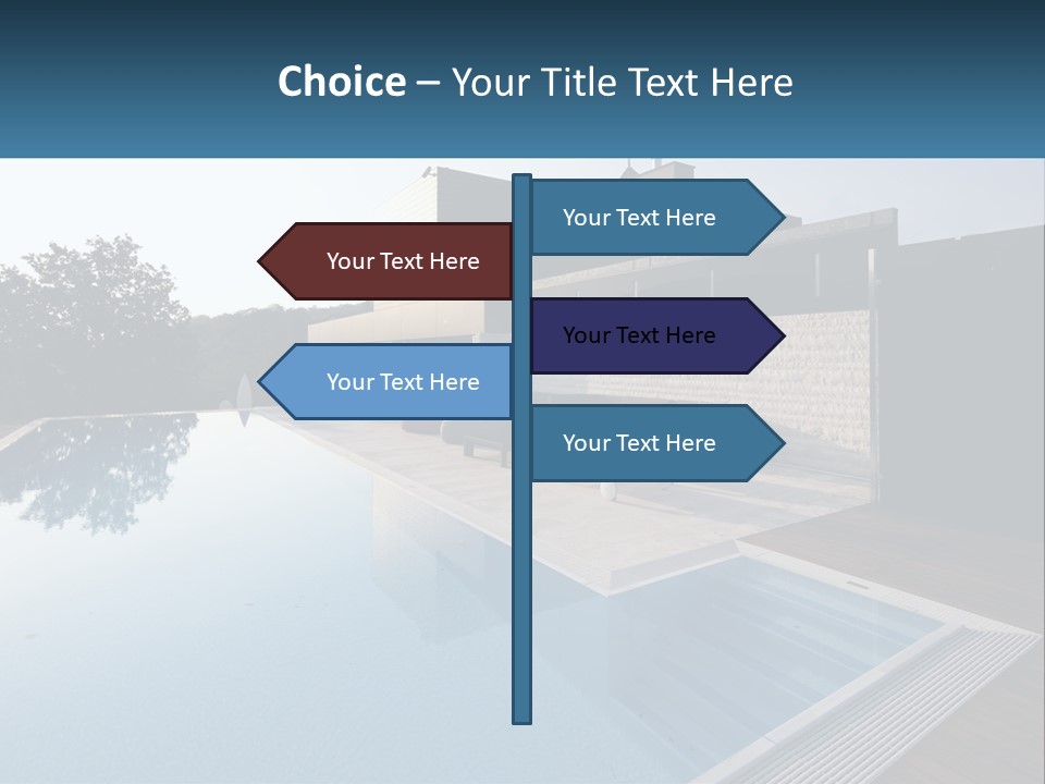 Perspective House Blue PowerPoint Template