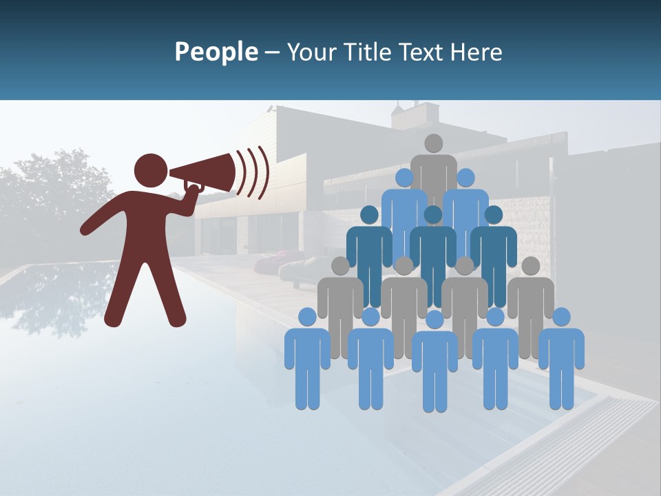 Perspective House Blue PowerPoint Template