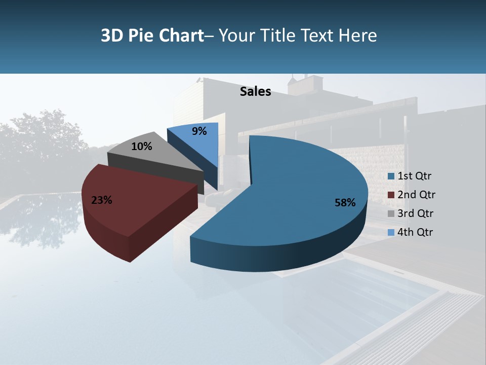 Perspective House Blue PowerPoint Template