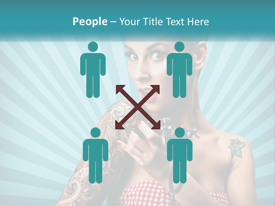 Person Orange Sexy PowerPoint Template