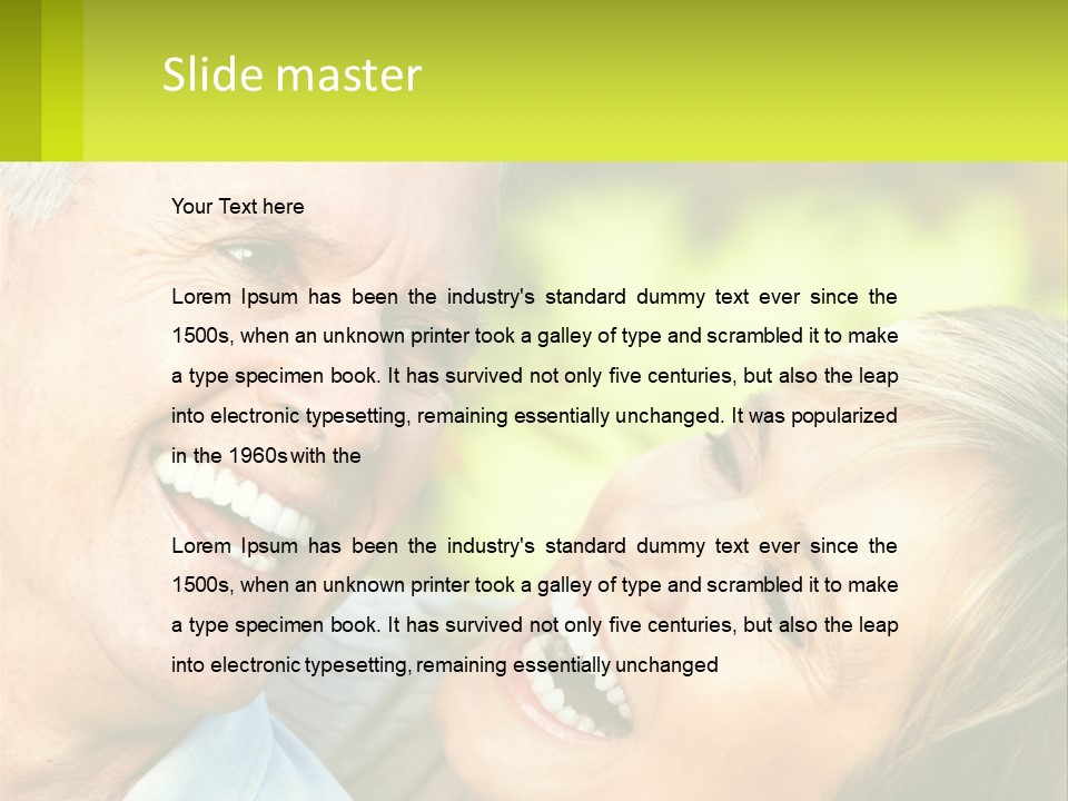 Closeup Senior Male PowerPoint Template