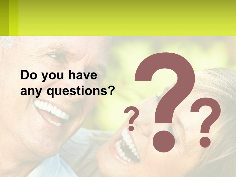 Closeup Senior Male PowerPoint Template