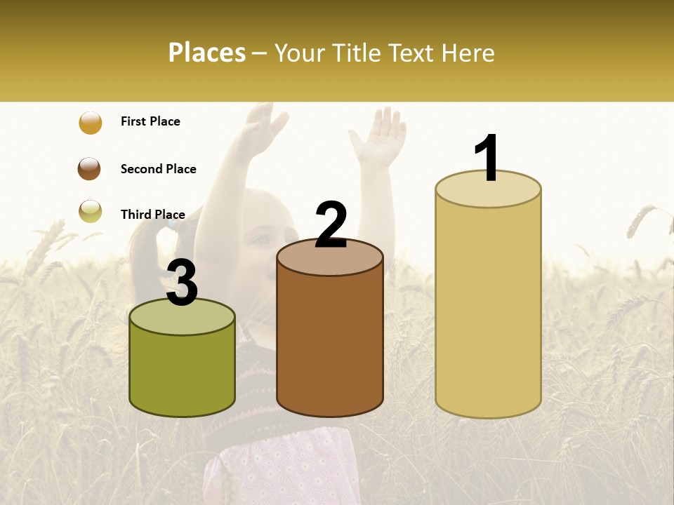 Yellow Female Happiness PowerPoint Template