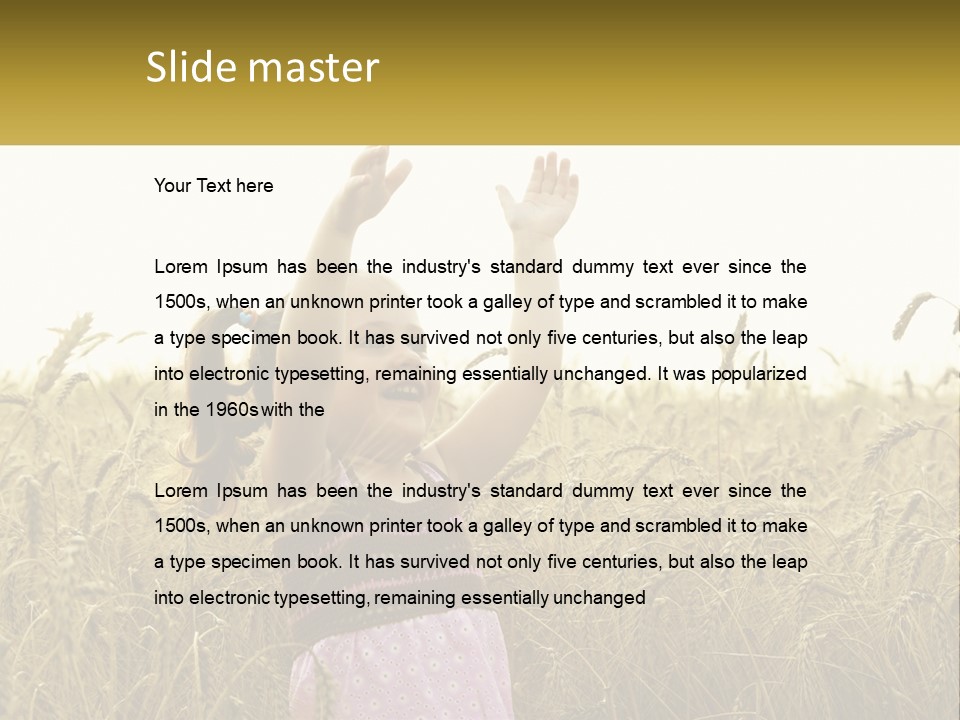 Yellow Female Happiness PowerPoint Template