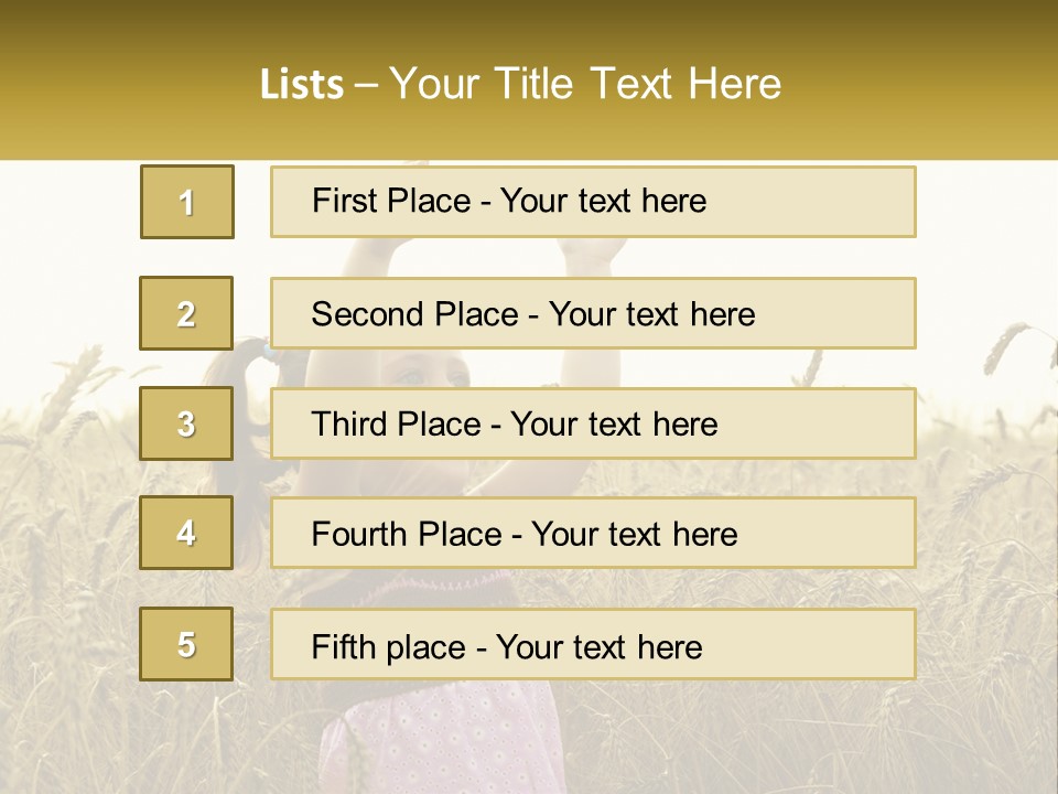 Yellow Female Happiness PowerPoint Template