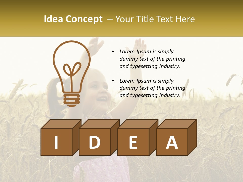 Yellow Female Happiness PowerPoint Template