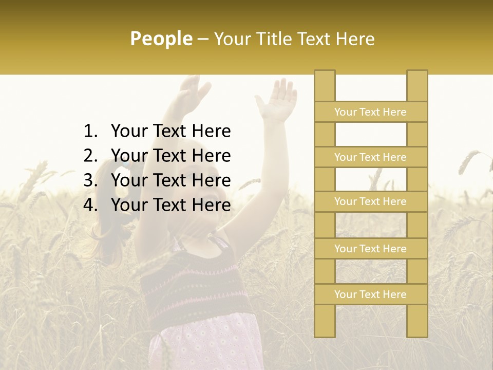 Yellow Female Happiness PowerPoint Template