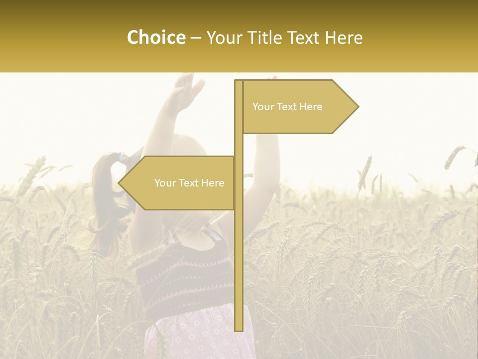 Yellow Female Happiness PowerPoint Template