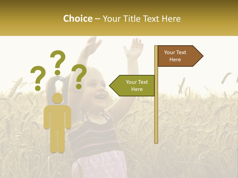 Yellow Female Happiness PowerPoint Template