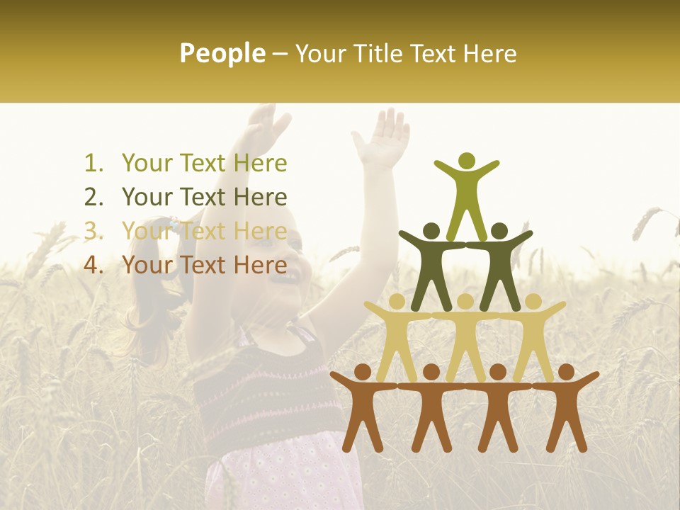 Yellow Female Happiness PowerPoint Template