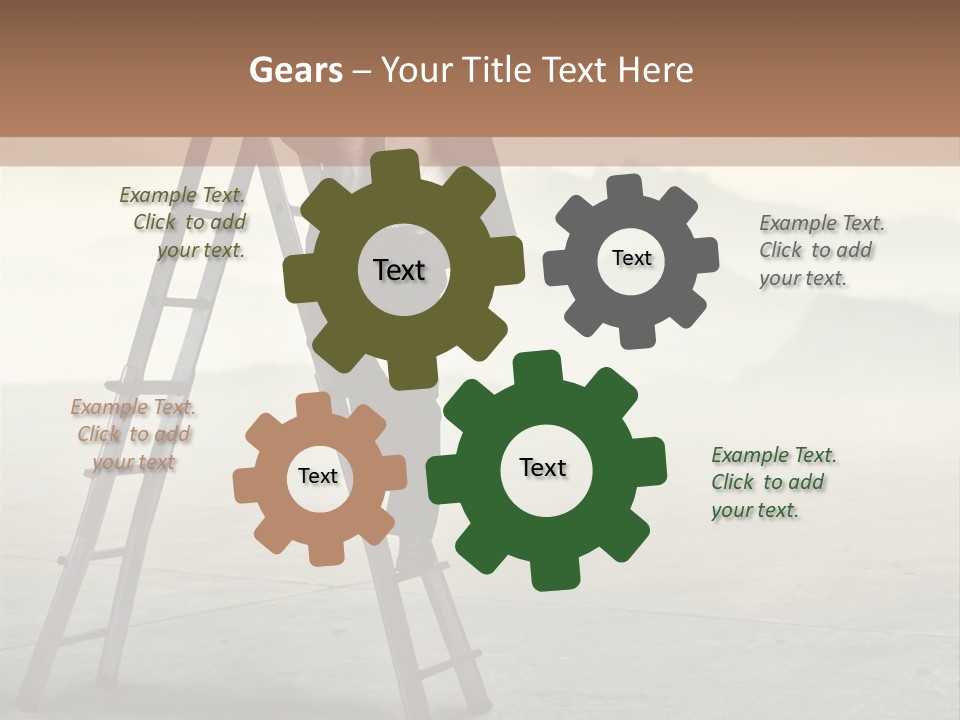 Stairs Landscaped Young PowerPoint Template